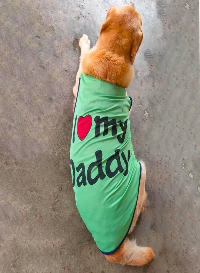 Lulala Pet t-Shirt Printed Round Neck Sleeveless Dog Vest Tank T-Shirt/Tees Apparel/Clothes/Tees Gift for Small Medium and Large Dogs Cats Green (26 Inch) - Image 1